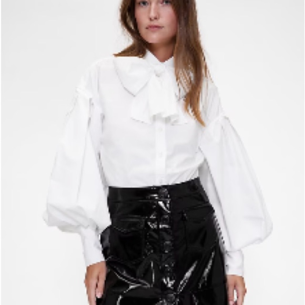 GAP Studio Poplin Bow Neck Shirt